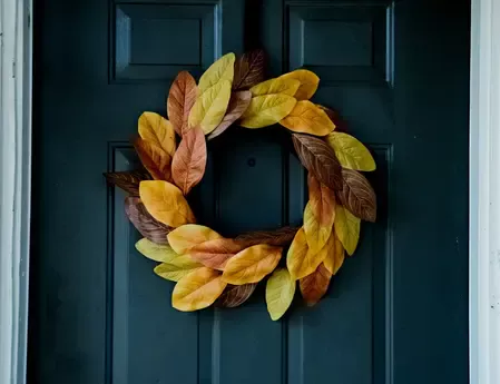 couronne porte maison automne