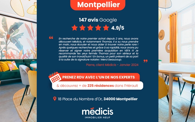 Programme immobilier neuf Montpellier à 7 min d'Odysseum à Montpellier