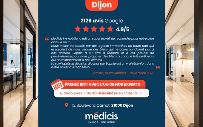 Programme immobilier neuf Dijon à 7 min à pied du centre-ville à Dijon