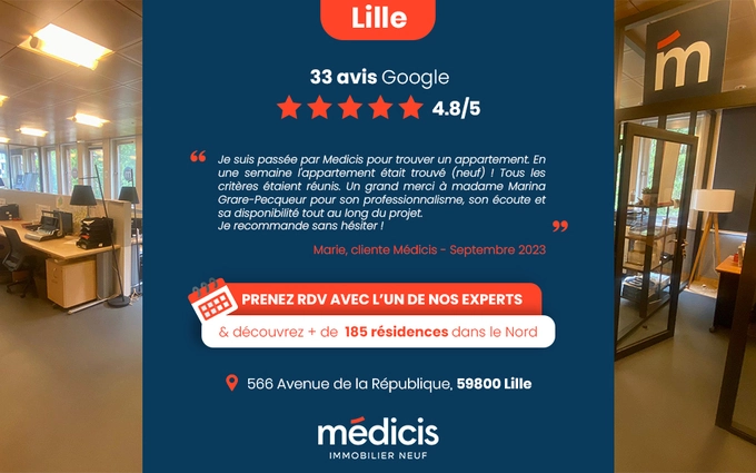 Programme immobilier neuf Lille réhabilitation à 4 minutes à pied de la gare Lille Flandres à Lille