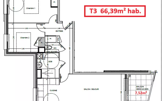 Programme immobilier neuf Appartement 3 pieces neuf immeuble 